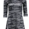 Joseph Ribkoff - Metallic Gray Patterned Tunic-Style Top Sz 2