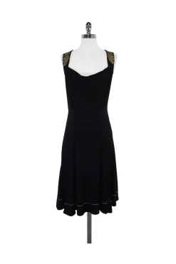 Just Cavalli - Black & Gold Sleeveless Dress Sz 8