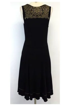 Just Cavalli - Black & Gold Sleeveless Dress Sz 8