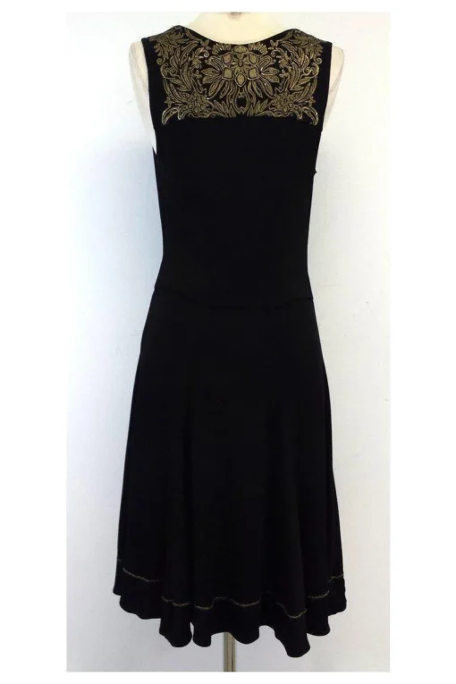 Just Cavalli - Black & Gold Sleeveless Dress Sz 8