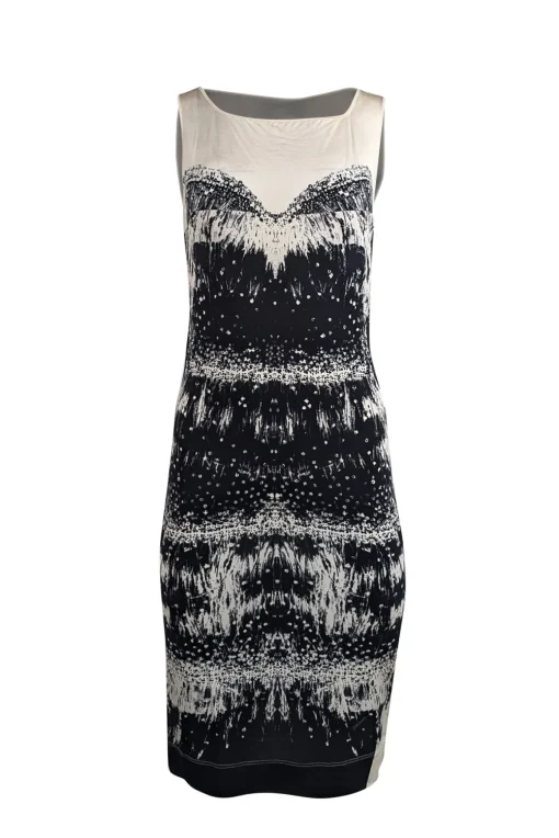 Just Cavalli - Black & Ivory Print Sleeveless Dress Sz 8