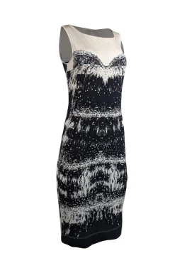Just Cavalli - Black & Ivory Print Sleeveless Dress Sz 8