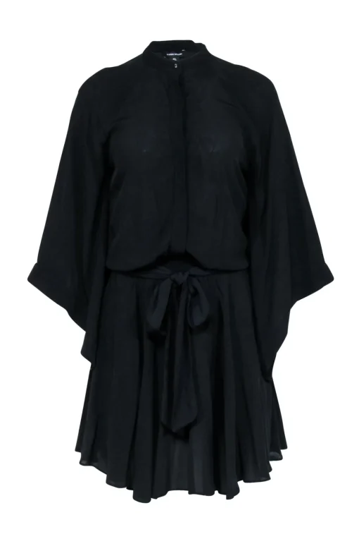 Karen Millen - Black Mini Dress w/ Embroidered Back Detail Sz 4