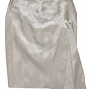 Karen Millen - Champagne Sparkly Pleated Pencil Skirt w/ Flounce Sz 8