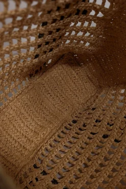 Karl Lagerfeld - Beige & Black Raffia Tote