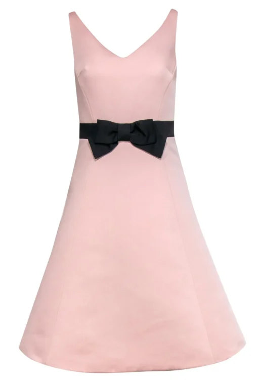 Kate Spade - Baby Pink A-Line Dress w/ Black Bow Sz 2