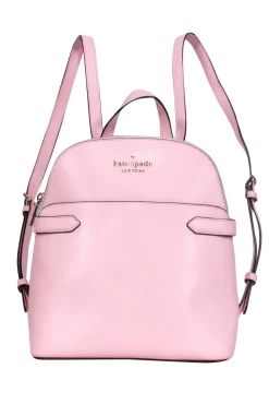 Kate Spade - Baby Pink Textured Backpack w/ Outside Pocket & Top Handle