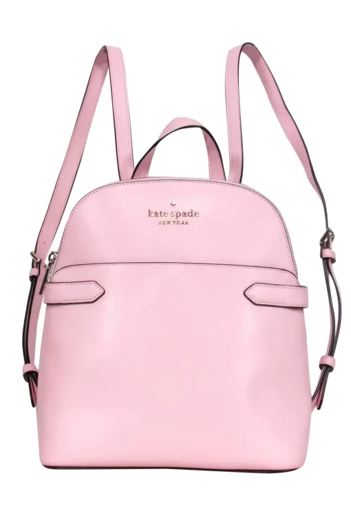 Kate Spade - Baby Pink Textured Backpack w/ Outside Pocket & Top Handle