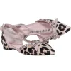 Kate Spade - Beige, Brown, & Black Leopard Print Flats w/ Jeweled Bow Straps Sz 6
