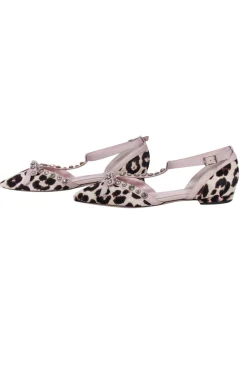 Kate Spade - Beige, Brown, & Black Leopard Print Flats w/ Jeweled Bow Straps Sz 6