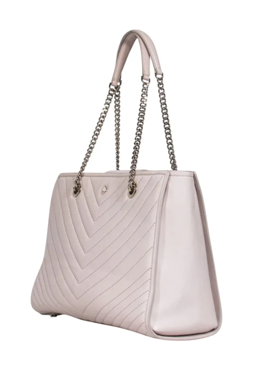 Kate Spade - Beige Leather Chevron Stitch Shoulder Handbag