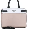 Kate Spade - Beige, White & Black Saffiano "Staci" Leather Satchel
