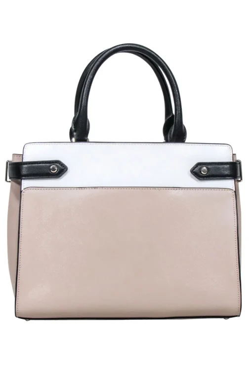 Kate Spade - Beige, White & Black Saffiano "Staci" Leather Satchel