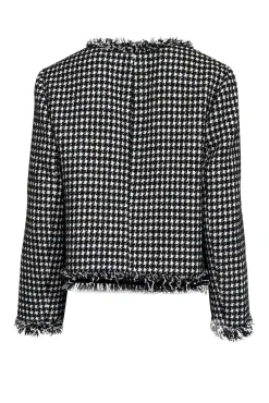 Kate Spade - Black & Cream Boucle Open Front Jacket Sz 6