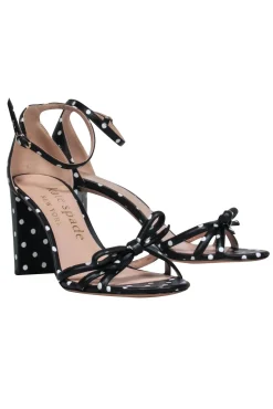 Kate Spade - Black & White Polka Dot Chunky Heel w/ Bow Sz 8.5