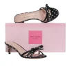 Kate Spade - Black & White Polka Dot Leather Kitten Heel w/ Bows Sz 7.5