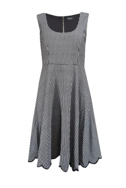 Kate Spade - Black & White Checkered Sleeveless Dress Sz M
