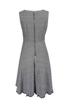 Kate Spade - Black & White Checkered Sleeveless Dress Sz M