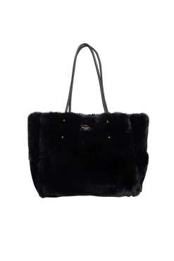 Kate Spade - Black Faux Fur Medium Tote