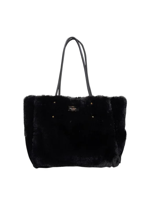 Kate Spade - Black Faux Fur Medium Tote