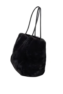 Kate Spade - Black Faux Fur Medium Tote