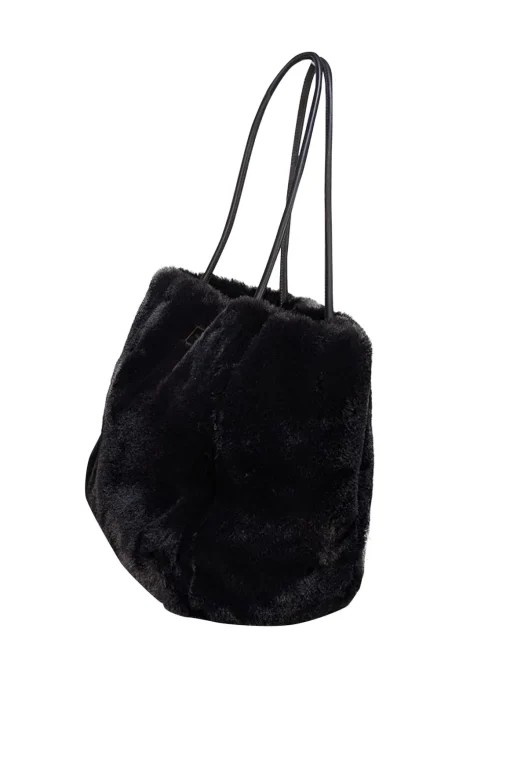 Kate Spade - Black Faux Fur Medium Tote