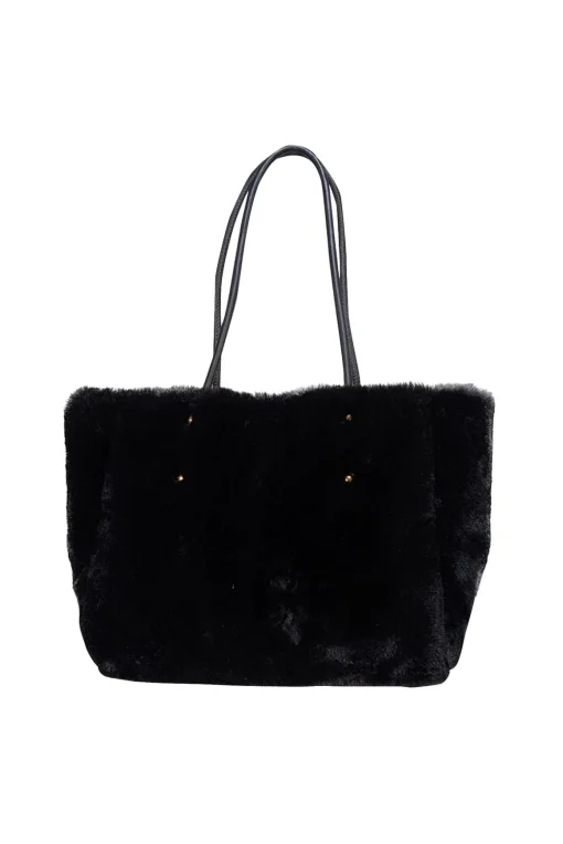 Kate Spade - Black Faux Fur Medium Tote