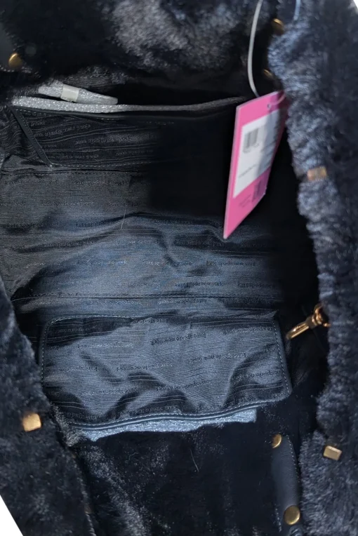 Kate Spade - Black Faux Fur Medium Tote