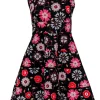 Kate Spade - Black Floral Cotton Flared Dress Sz 2