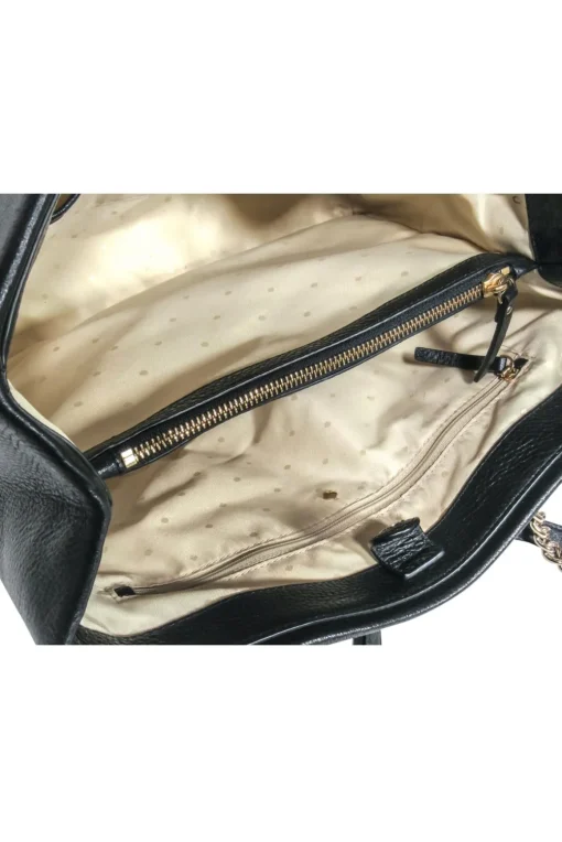 Kate Spade - Black Leather Large Tote Bag w/ Chain Straps