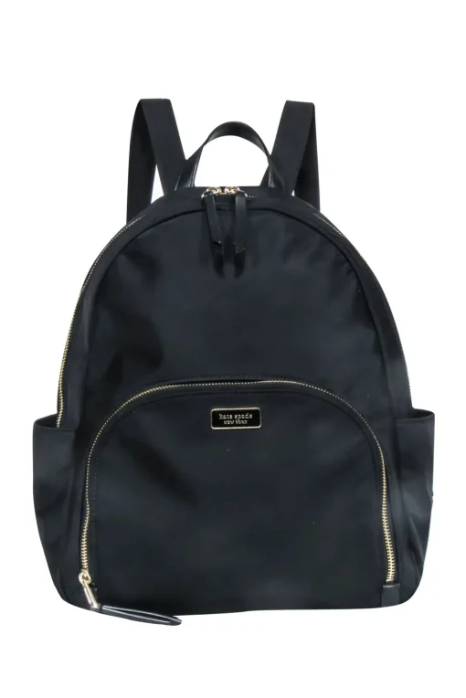 Kate Spade - Black Nylon Zip Around Backpack