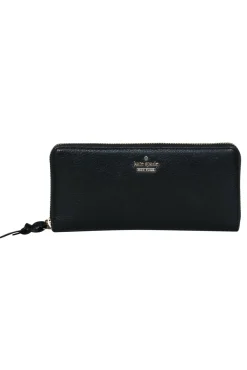 Kate Spade - Black Pebbled Leather Zip-Around Wallet
