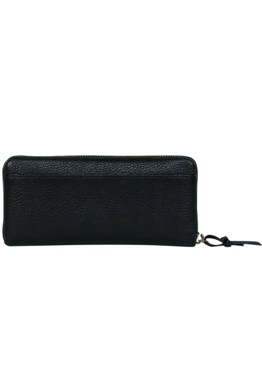 Kate Spade - Black Pebbled Leather Zip-Around Wallet