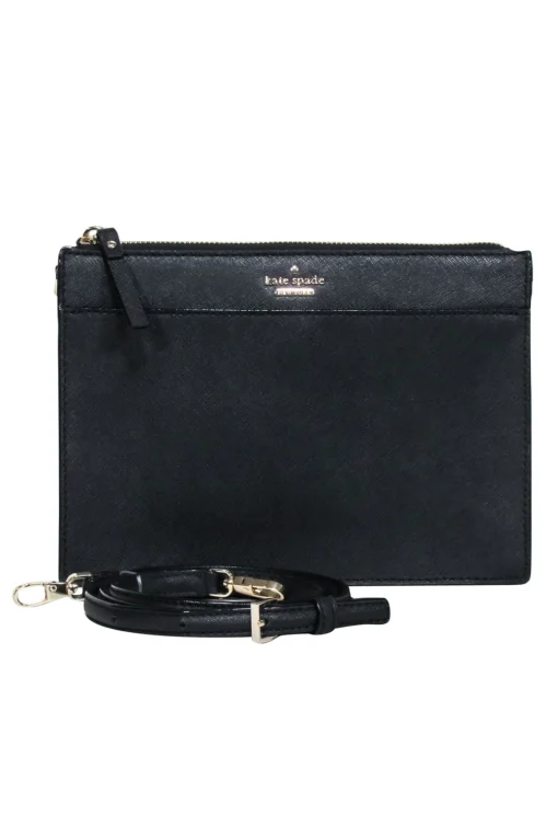 Kate Spade - Black Saffiano Leather Rectangular Crossbody Bag