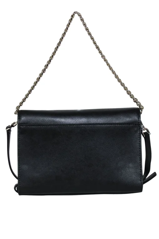 Kate Spade - Black Saffiano Leather "Carson Convertible" Crossbody Bag