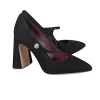 Kate Spade - Black Suede Pointed Toe Pumps w/ Gemstone Closure Sz 8