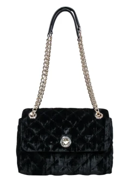 Kate Spade - Black Velvet Quilted Crossbody Bag
