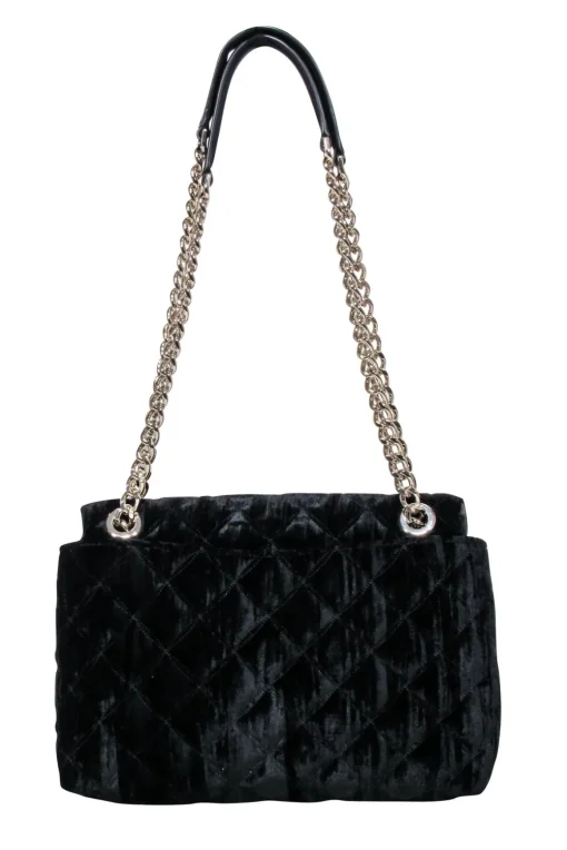 Kate Spade - Black Velvet Quilted Crossbody Bag