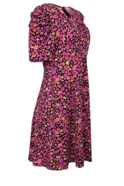 Kate Spade - Black w/ Pink & Yellow Floral Print A-Line Dress Sz 8