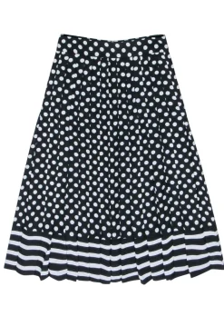 Kate Spade - Black w/ White Polka Dots Pleated Skirt Sz 2