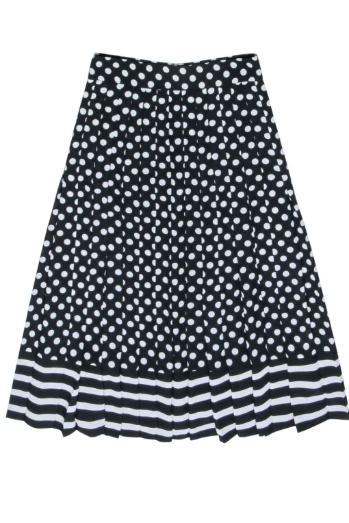 Kate Spade - Black w/ White Polka Dots Pleated Skirt Sz 2