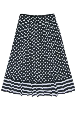 Kate Spade - Black w/ White Polka Dots Pleated Skirt Sz 2