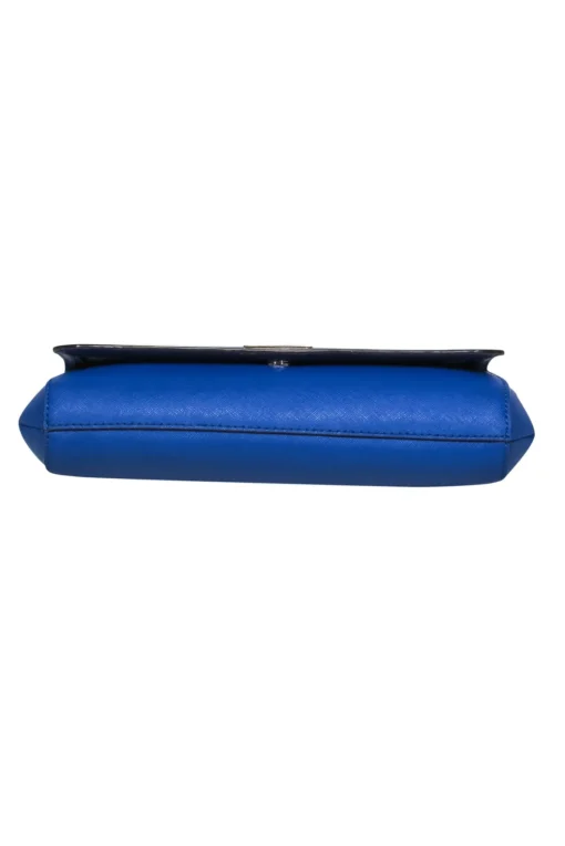 Kate Spade - Blue Textured Leather Convertible Crossbody Bag