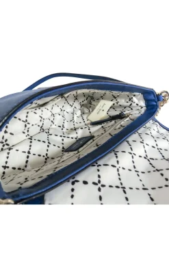 Kate Spade - Blue Textured Leather Convertible Crossbody Bag