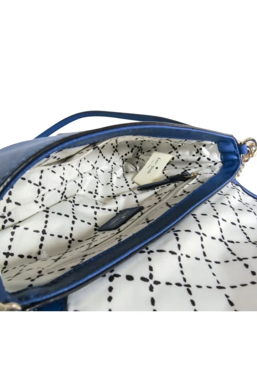 Kate Spade - Blue Textured Leather Convertible Crossbody Bag