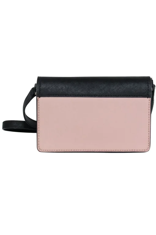 Kate Spade - Blush & Black Colorblocked Fold-Over Leather Crossbody
