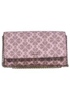 Kate Spade - Blush Pink Spade Print Fold Over Wallet Crossbody Bag