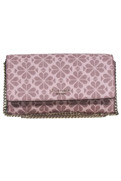 Kate Spade - Blush Pink Spade Print Fold Over Wallet Crossbody Bag