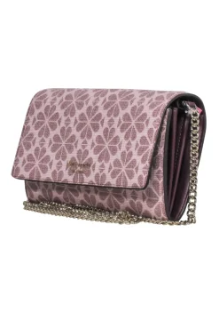Kate Spade - Blush Pink Spade Print Fold Over Wallet Crossbody Bag