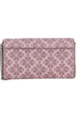 Kate Spade - Blush Pink Spade Print Fold Over Wallet Crossbody Bag